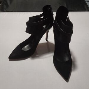Semilla Black Leather Heels